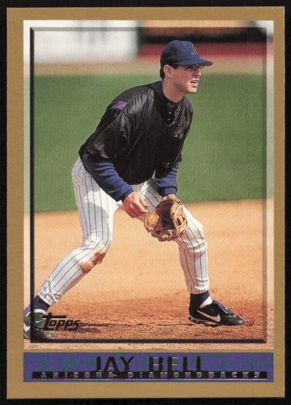 1998 Topps Baseball Card featuring Jay Bell, card number 455, showcasing athletic action.