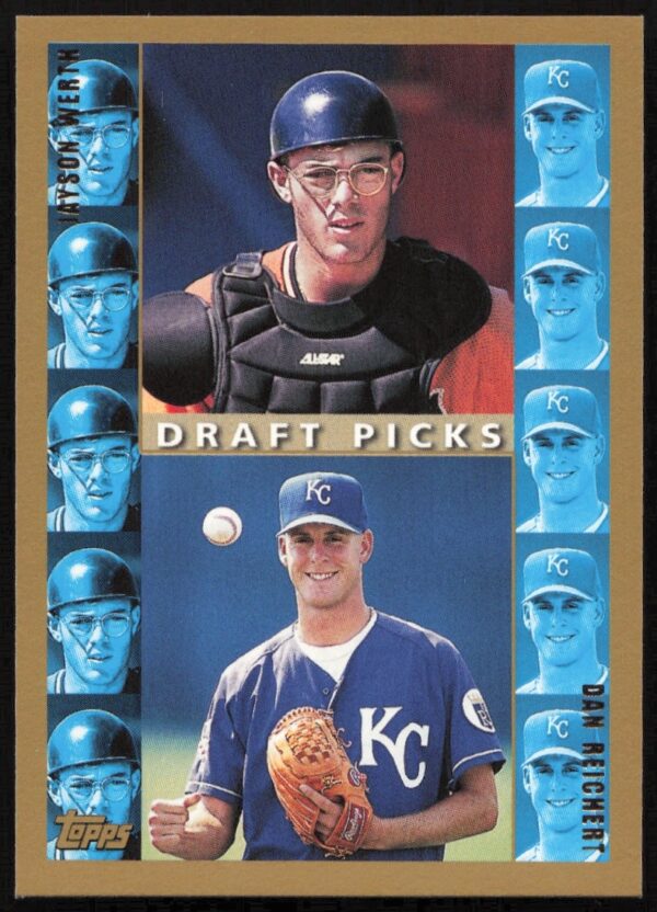 1998 Topps Draft Picks card featuring rookie Jayson Werth and Dan Reichert, #493.
