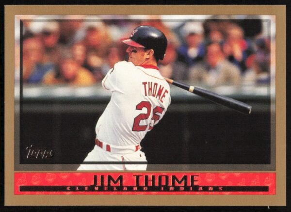 Jim Thome 1998 Topps Baseball Card #290, Cleveland Indians, Batting Pose.