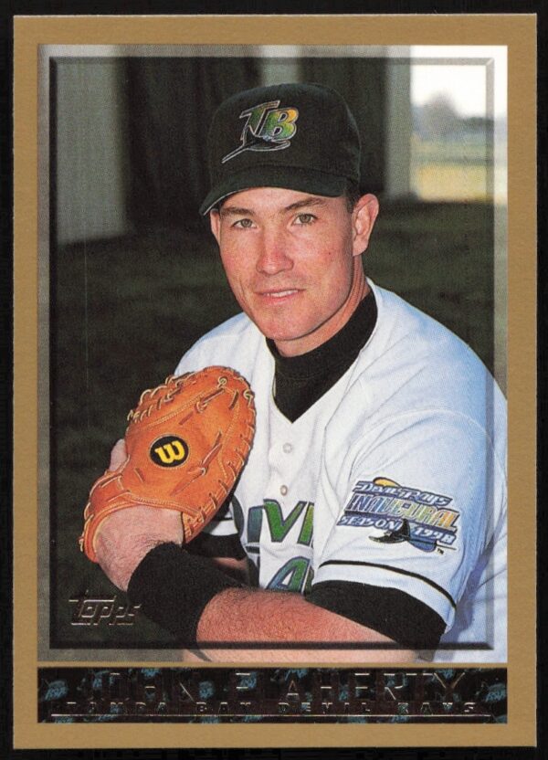 1998 Topps John Flaherty Baseball Card #460 Front View with Action Pose