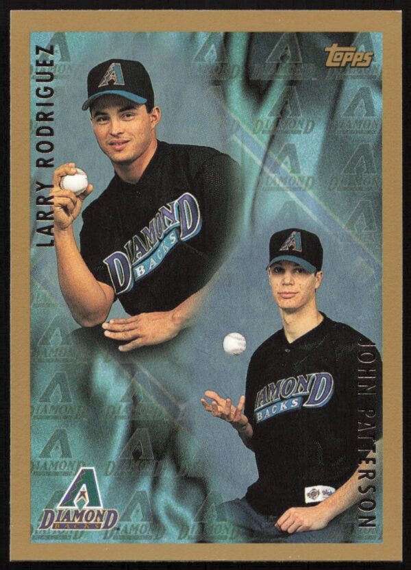 1998 Topps baseball card featuring pitchers John Patterson and Larry Rodriguez, card number 253.
