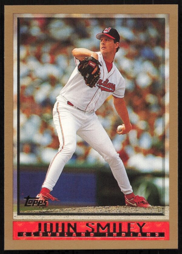1998 Topps Baseball Card: John Smiley, #419, Pitching Action Shot on Mound.