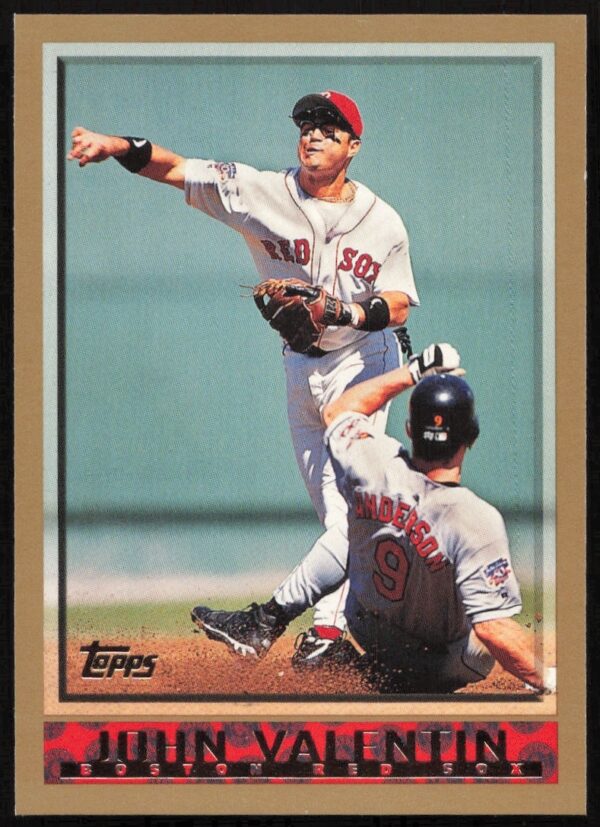 Front of 1998 Topps baseball card featuring John Valentin, Boston Red Sox, #452.