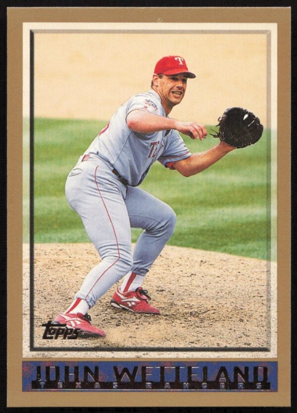 John Wetteland 1998 Topps baseball card #329, Texas Rangers, focus-ready expression.