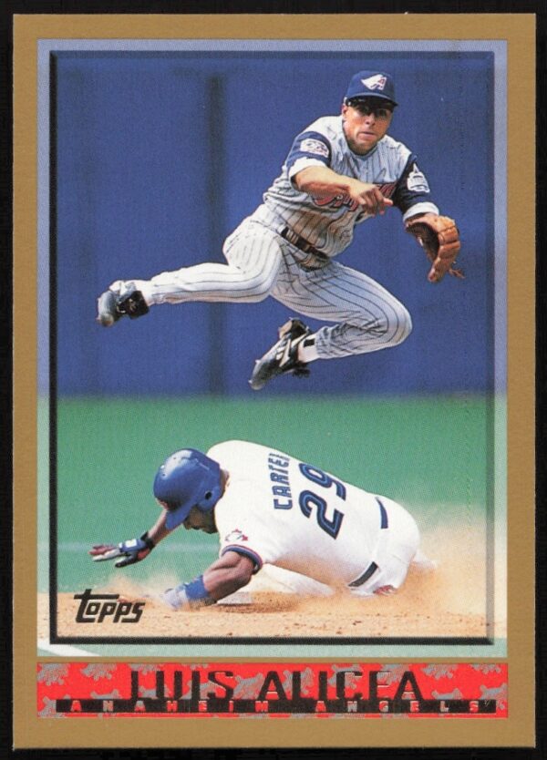 Luis Alicea 1998 Topps Baseball Card #209, St. Louis Cardinals, action shot.