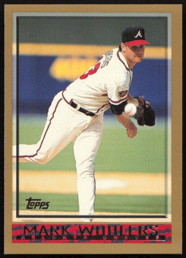 Mark Wohlers 1998 Topps Baseball Card #162, Atlanta Braves Pitcher in Action.