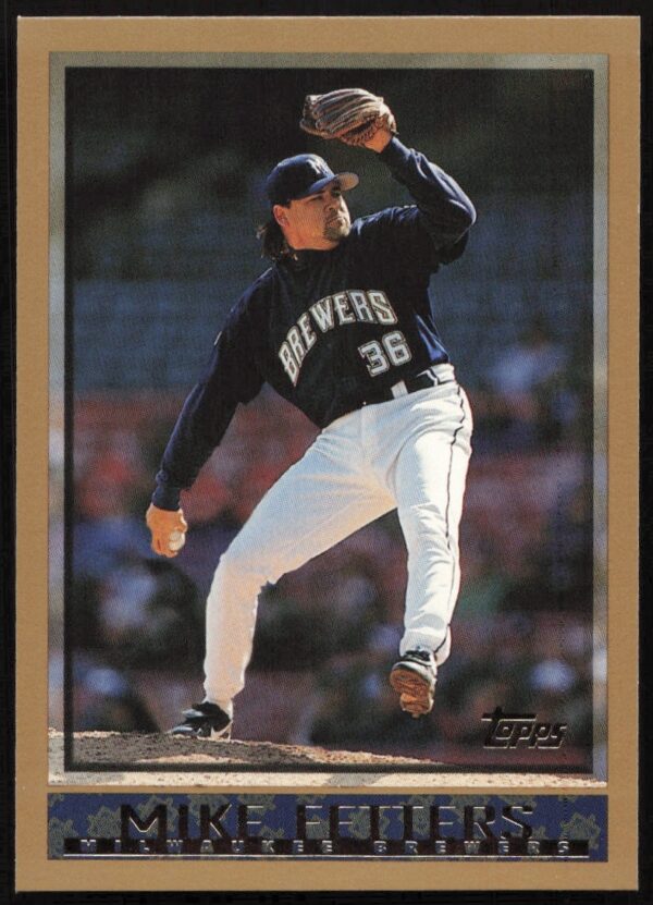 1998 Topps Mike Fetters baseball card #381, featuring action shot of pitcher on the mound.