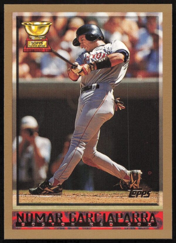 1998 Topps Nomar Garciaparra #335 card shows Boston Red Sox star in action.