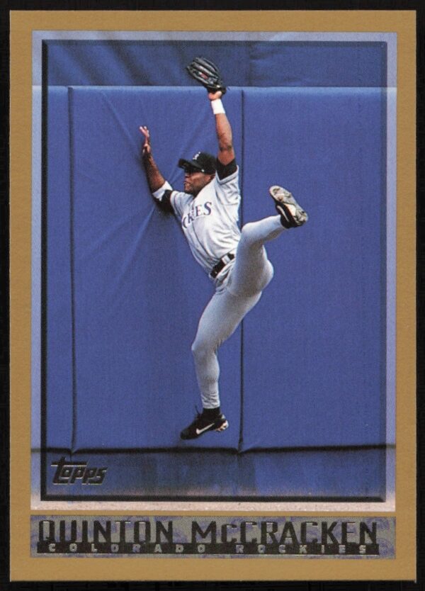 Rare 1998 Topps card featuring Quinton McCracken, Tampa Bay Devil Rays, card #206.