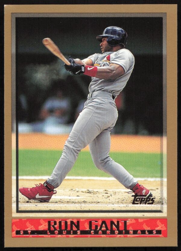 Front view of 1998 Topps baseball card featuring Ron Gant, card #298.