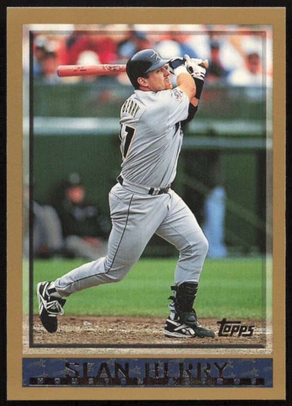 Sean Berry 1998 Topps Baseball Card #137, ready to bat, in team uniform.