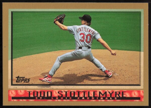 Todd Stottlemyre 1998 Topps Card #139 in Diamondbacks uniform, mid-pitch.