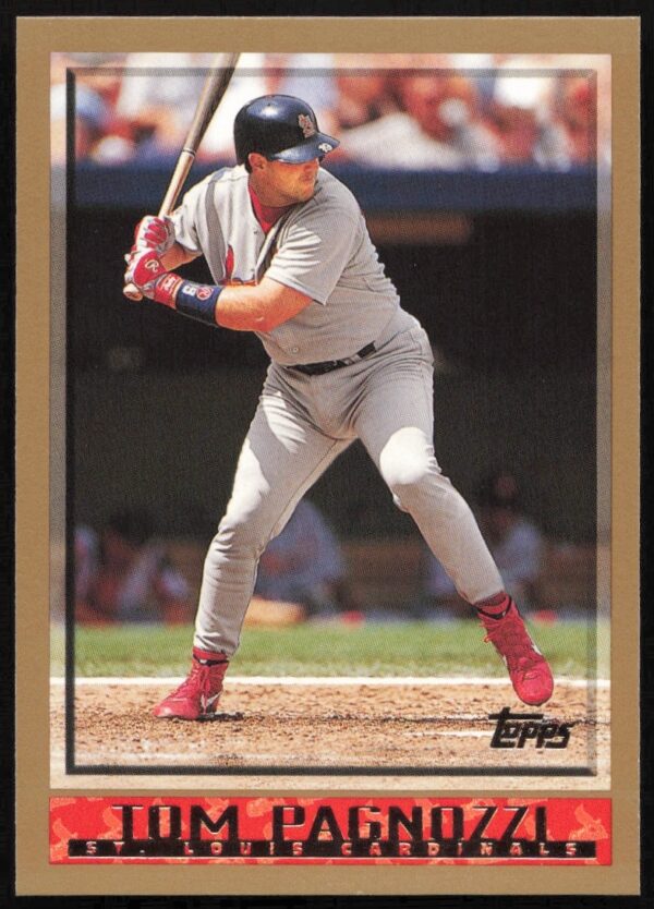 Tom Pagnozzi 1998 Topps Baseball Card #431 in Action, St. Louis Cardinals Catcher