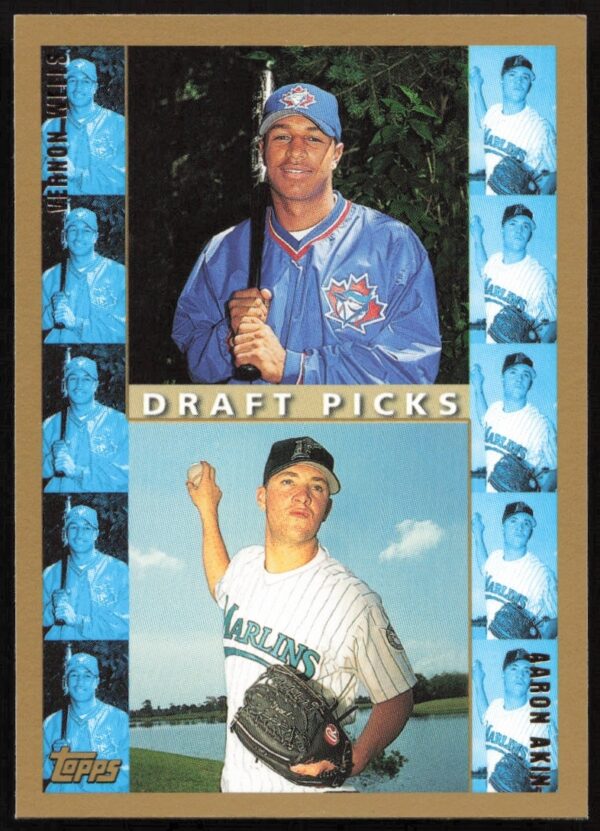 1998 Topps Draft Picks baseball card #247 featuring Vernon Wells and Aaron Akin.