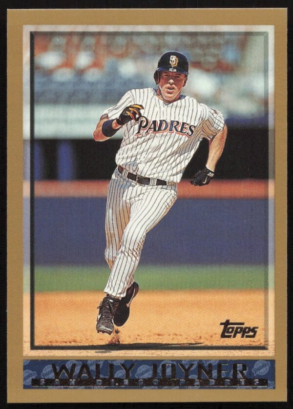 Topps 1998 Wally Joyner Baseball Card #131, action shot, poised to swing.