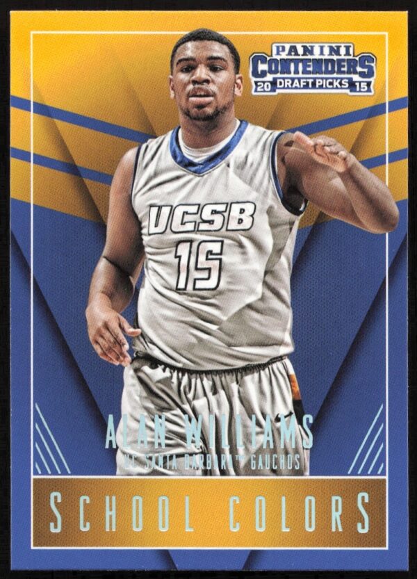 Alan Williams 2015 Panini Card, School Colors #2, features basketball action.