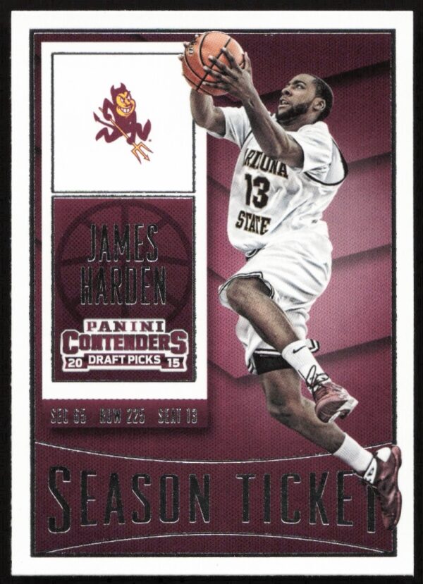 James Harden 2015 Panini Contenders trading card number 43 front design.