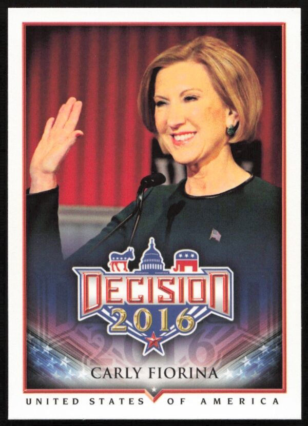 Carly Fiorina 2016 Election Trading Card Front #4 from Leaf Decision Series.