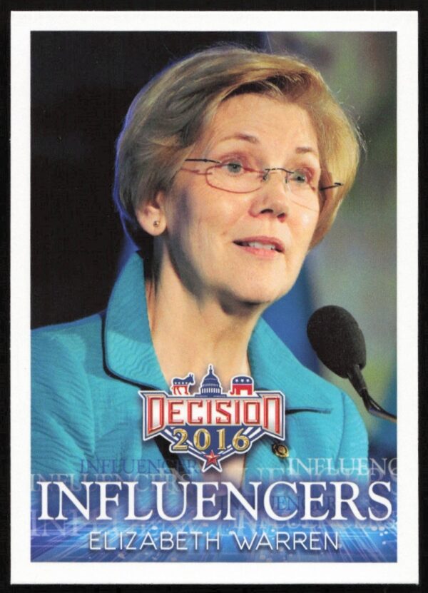 2016 Leaf Decision Influencers trading card featuring Elizabeth Warren, card #31.