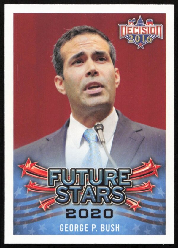 George P. Bush 2016 trading card in formal attire, highlighting political prominence.