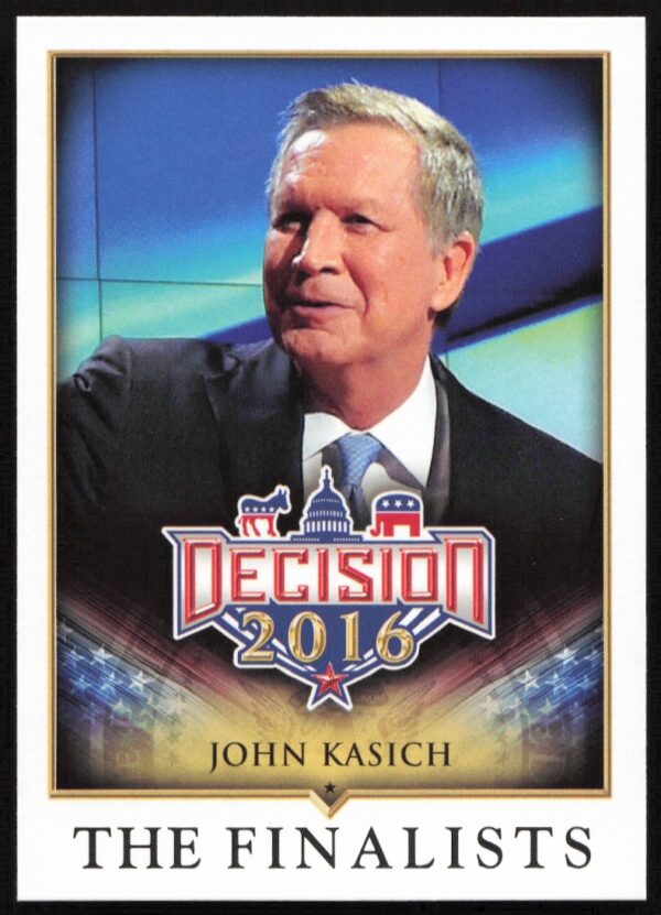 John Kasich 2016 Leaf Decision trading card #84 front view.