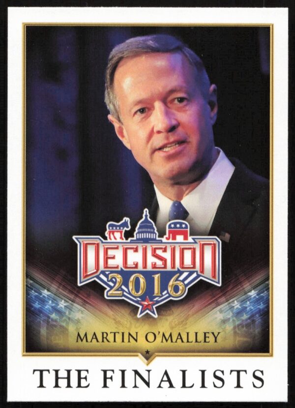Martin OMalley 2016 Leaf Decision Trading Card #86, The Finalists series (front view).