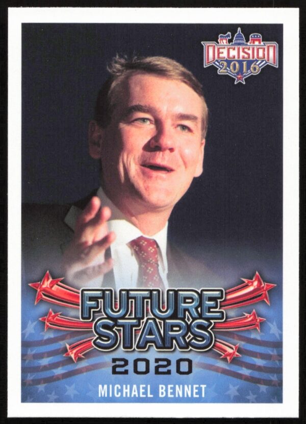 Michael Bennett 2016 Future Stars Leaf Card #106 featuring vibrant graphics and athletic achievements.