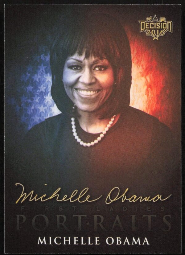 Michelle Obama 2016 portrait card from First Ladies series by Leaf Decision.