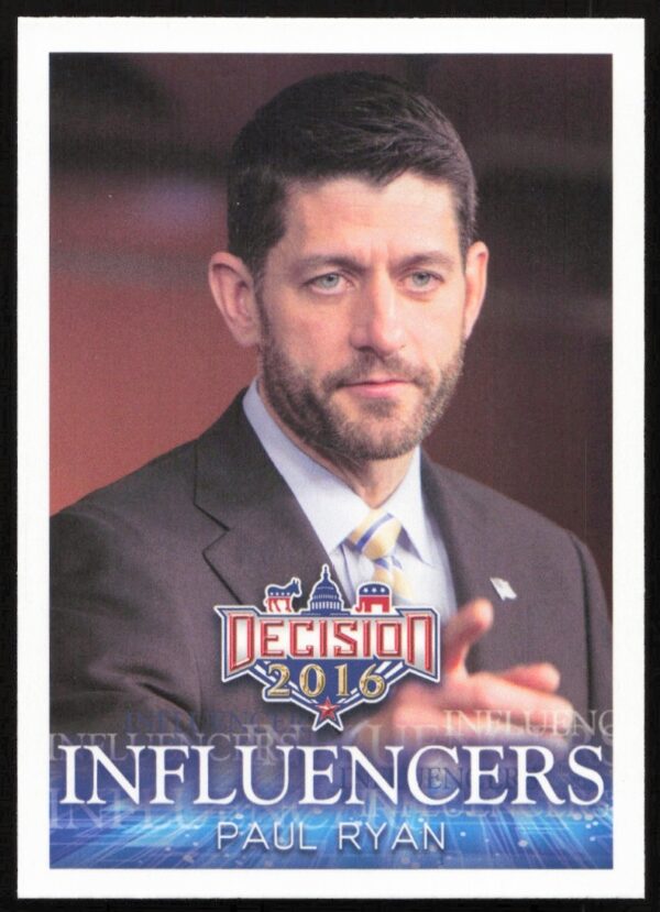 Paul Ryan 2016 Leaf Influencer Trading Card Front, Design Elements, Card #45.