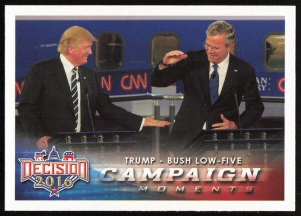 Trump and Bush share a rare low-five during the 2016 campaign.
