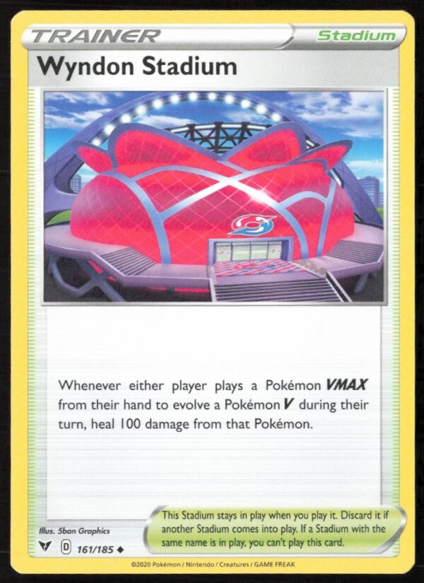 Wyndon Stadium card from Pokémon Sword & Shield Vivid Voltage series, number 161 out of 185.