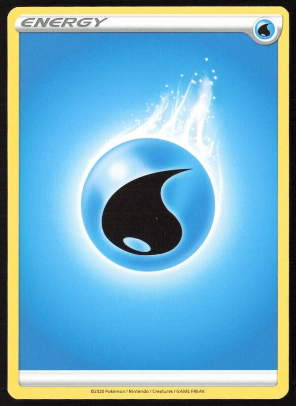 2020 Pokémon Water Energy card front: blue water symbol on light blue gradient background.