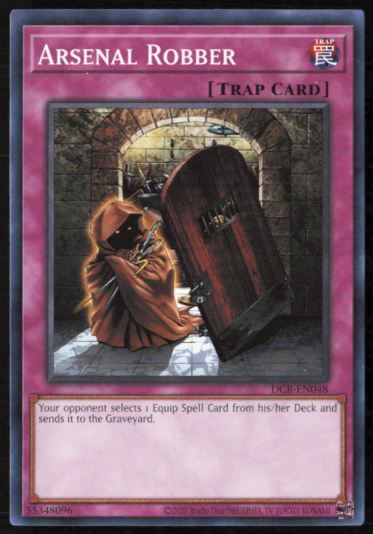 Yu-Gi-Oh! Dark Crisis 25th Anniversary Arsenal Robber card front showcases vibrant artwork.