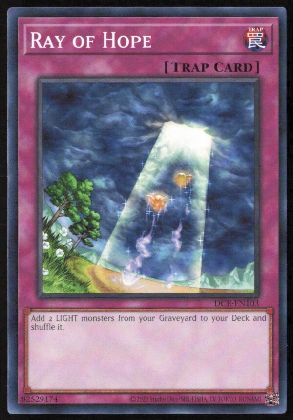 Yu-Gi-Oh! Ray of Hope card from Dark Crisis 25th Anniversary Edition, front view.