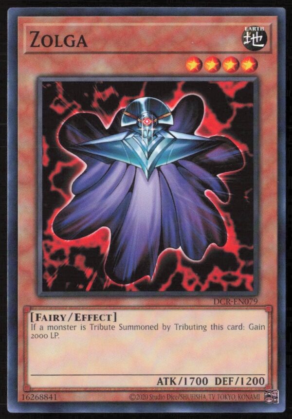Yu-Gi-Oh! Dark Crisis 25th Anniversary Zolga card #DCR-EN079 collectible front view.