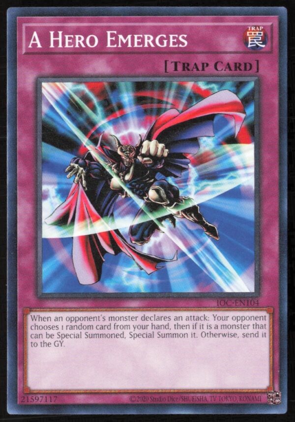 Yu-Gi-Oh! 25th Anniversary A Hero Emerges Card #IOC-EN104 from 2020 Invasion of Chaos Set.