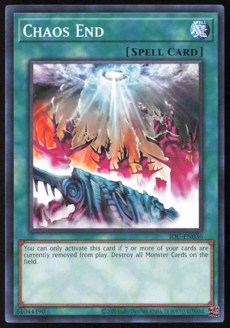 25th Anniversary Yu-Gi-Oh! Chaos End Card Front - Invasion of Chaos Edition.