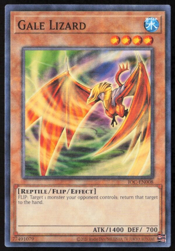 Gale Lizard card front, Yu-Gi-Oh! 25th Anniversary, 2020 Invasion of Chaos #IOC-EN008.