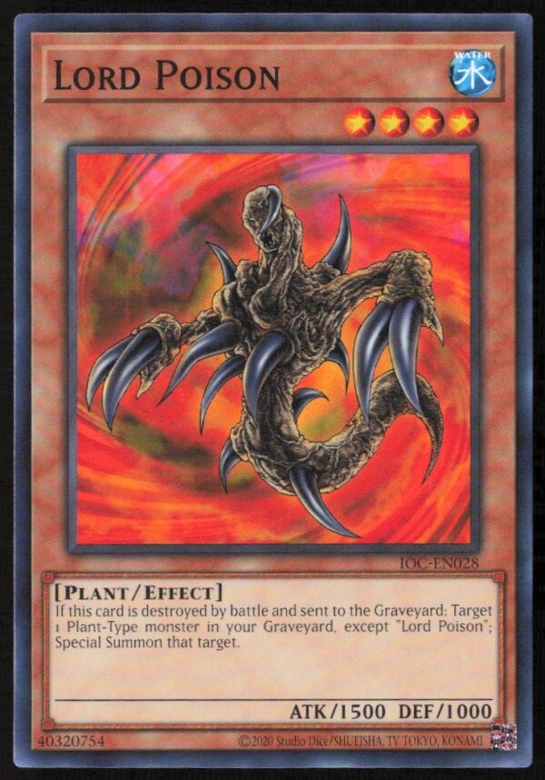Yu-Gi-Oh! 2020 Invasion of Chaos 25th Anniversary Lord Poison Card IOC-EN028 Image.