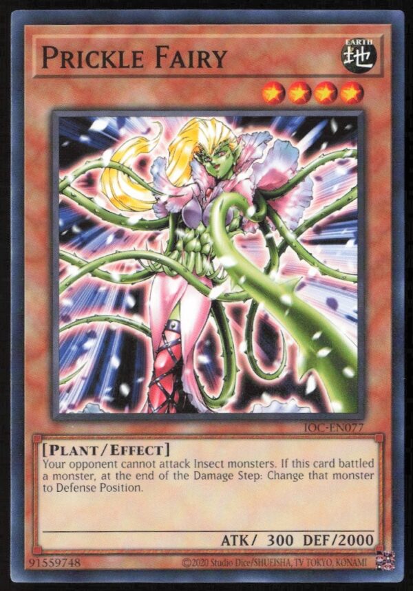25th Anniversary Yu-Gi-Oh! Prickle Fairy Card Front, Invasion of Chaos #IOC-EN077.