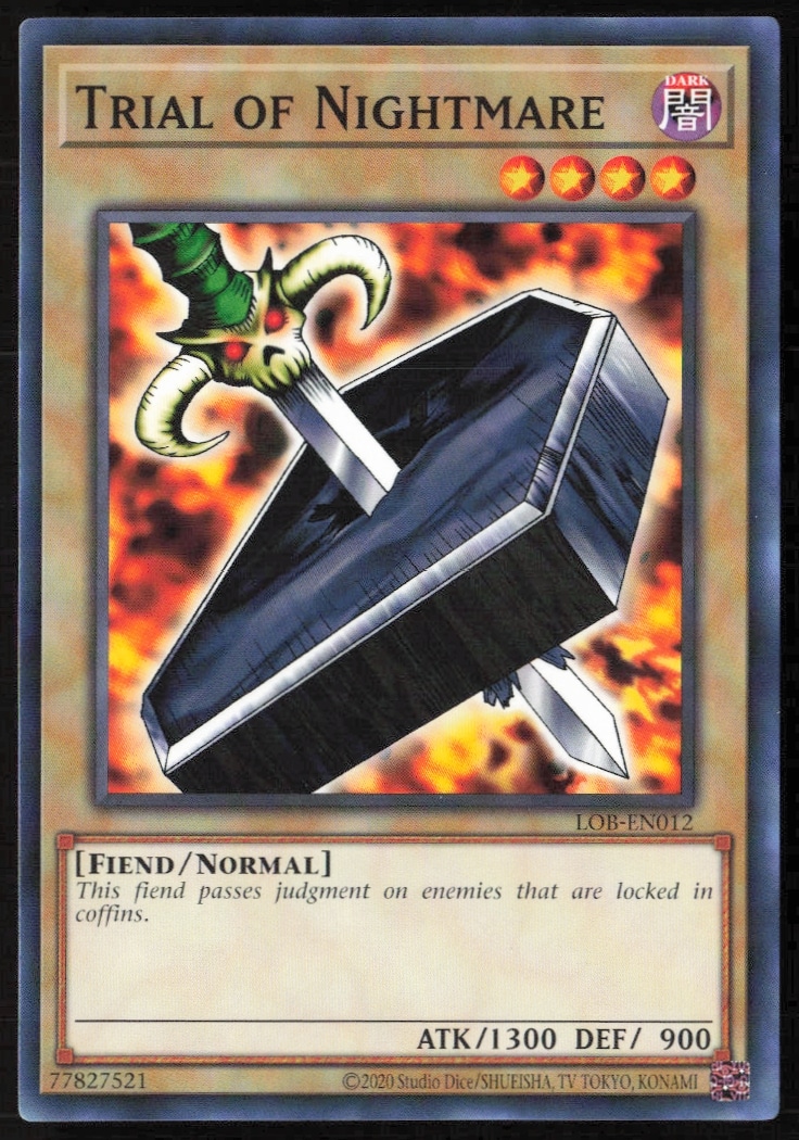 25th Anniversary Yu-Gi-Oh! Trial of Nightmare Card Front, Legend of Blue Eyes #LOB-EN012.