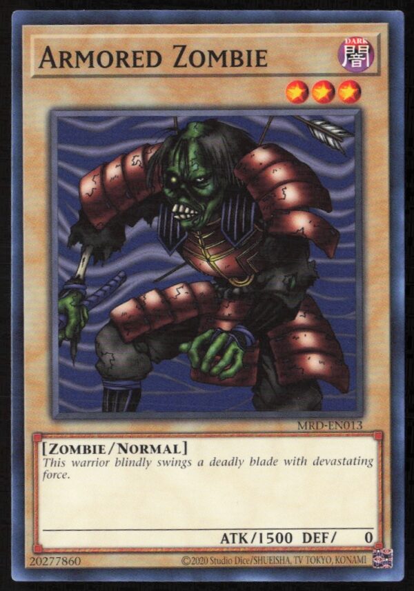 Yu-Gi-Oh! Metal Raiders Armored Zombie 25th Anniversary Card #MRD-EN013 Front View