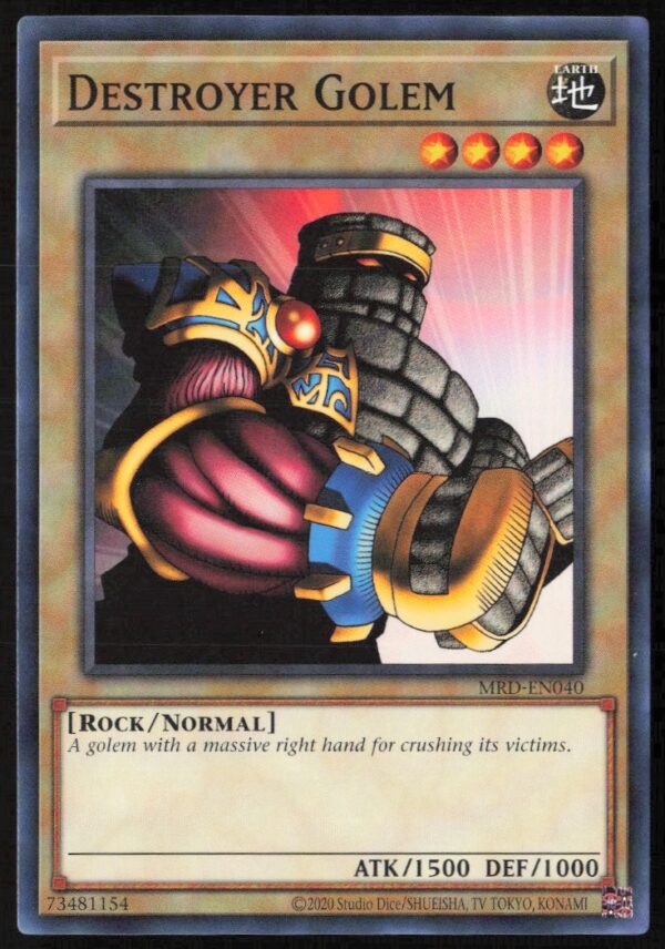 2020 Yu-Gi-Oh! Metal Raiders 25th Edition Destroyer Golem card front view, celebrating 25th anniversary.