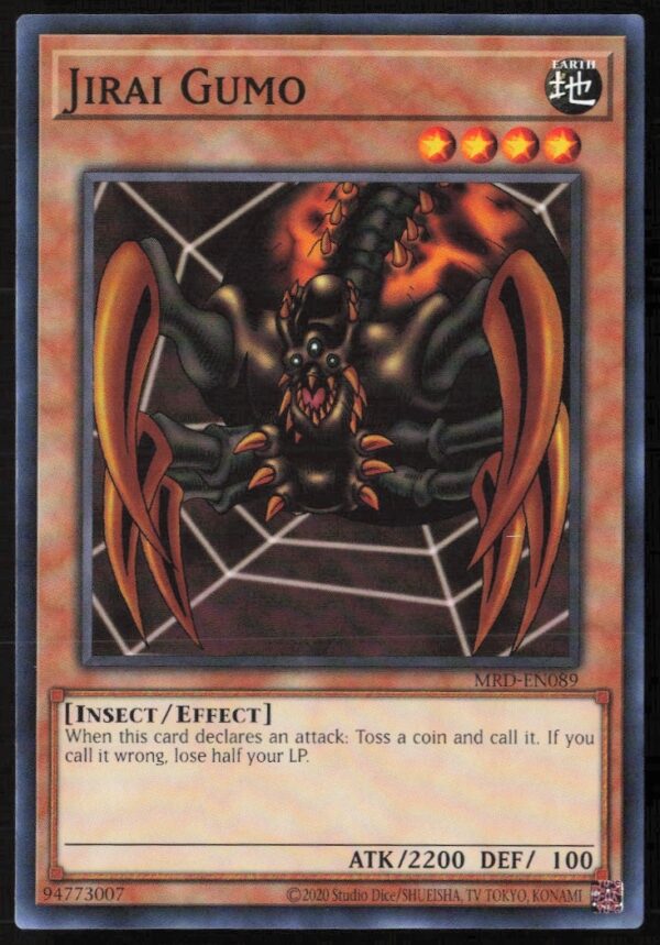 Jirai Gumo, 2020 Yu-Gi-Oh! Metal Raiders 25th Anniversary Edition card, front view.