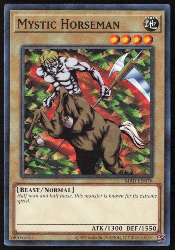 Yu-Gi-Oh! Mystic Horseman 25th Anniversary Card: Centaur Warrior Artwork.