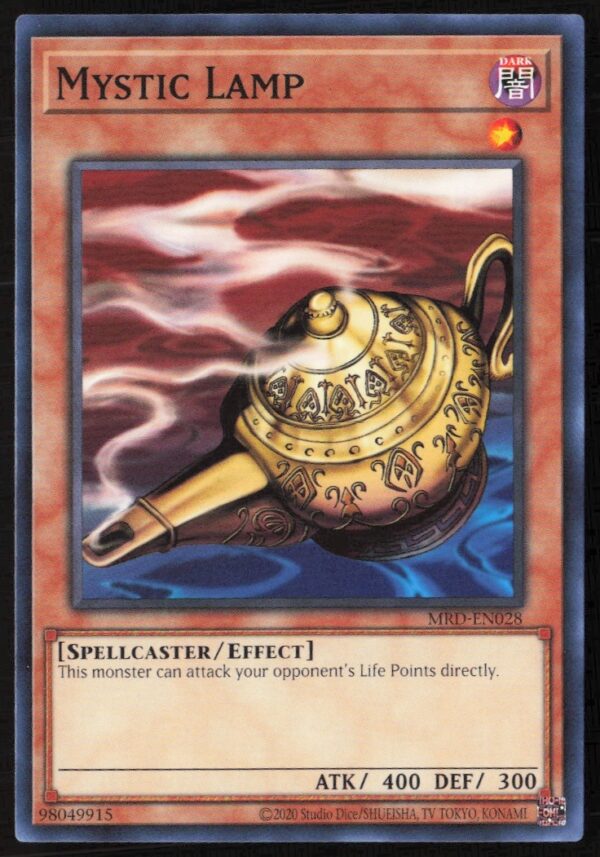 Yu-Gi-Oh! Mystic Lamp 25th Anniversary Card, Metal Raiders #MRD-EN028, Front View.