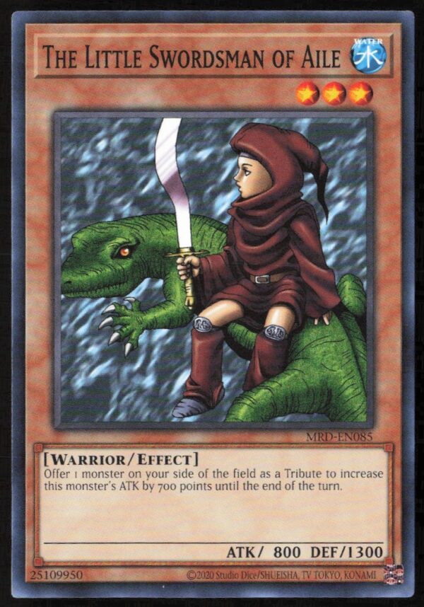 Yu-Gi-Oh! 25th Anniversary Card: Little Swordsman of Aile, Metal Raiders Edition, Front View.