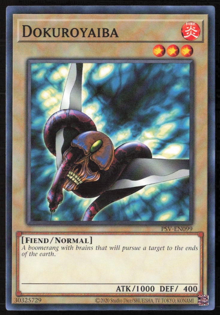 Front view of Yu-Gi-Oh! 2020 Dokuroyaiba 25th Anniversary Edition card, #PSV-EN099.
