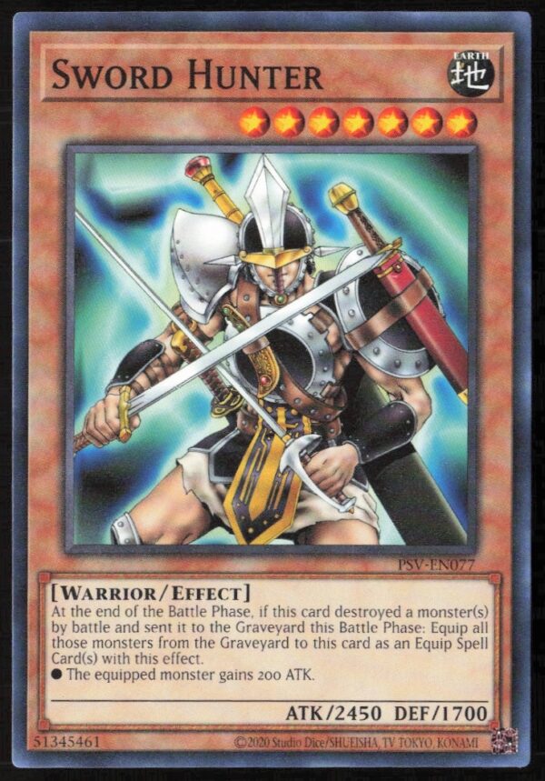 Yu-Gi-Oh! Pharaohs Servant 25th Anniversary Edition Sword Hunter Card Front.