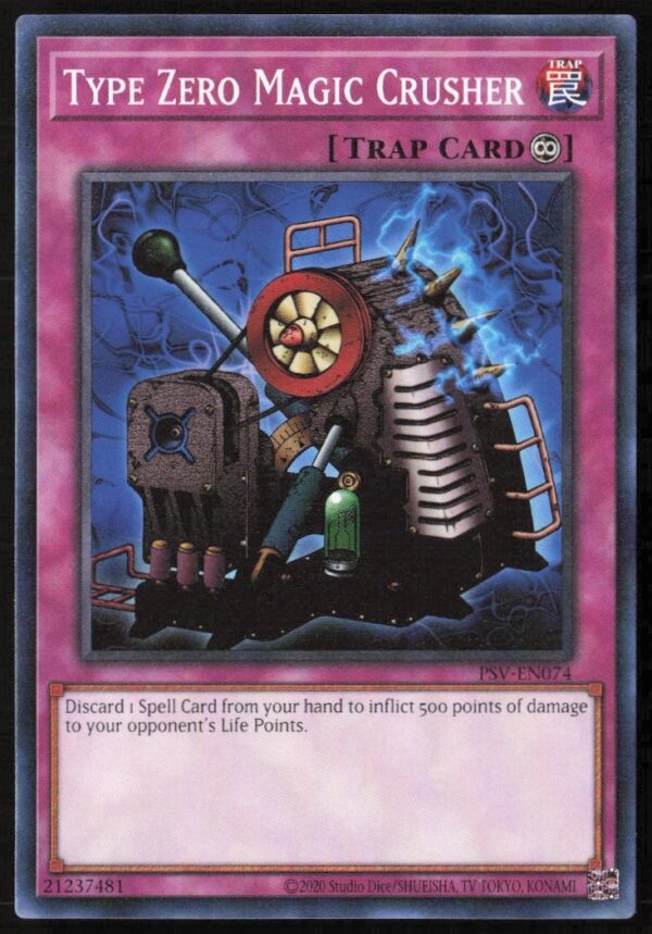 Front view of Type Zero Magic Crusher card from Yu-Gi-Oh! 25th Anniversary Edition.